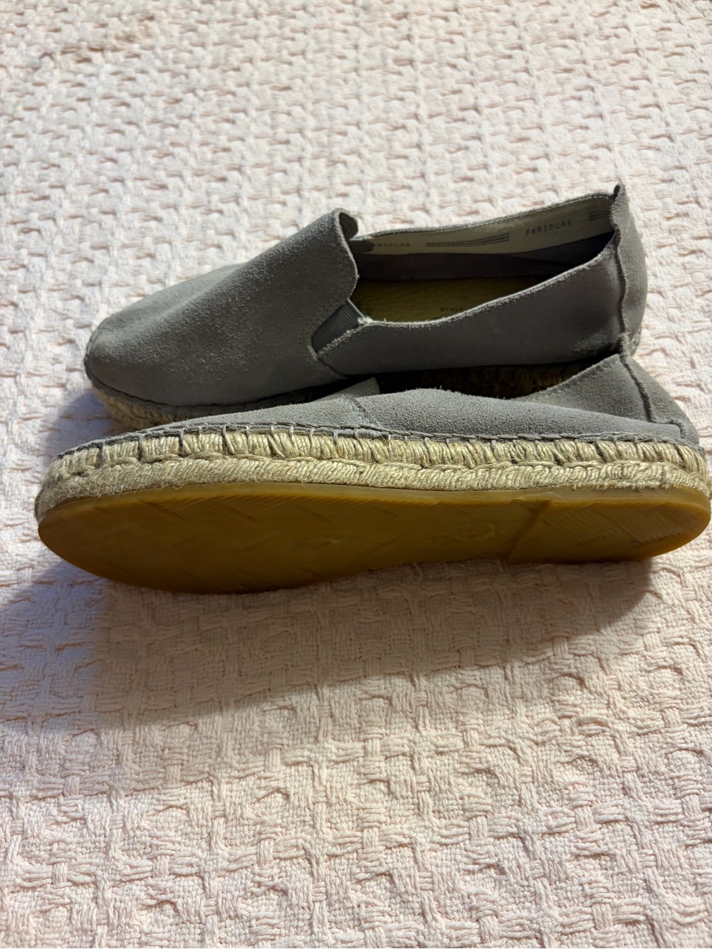 Slip-On Espadrille Flats in Light Gray